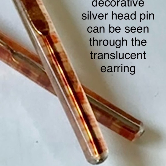 Tortoise Pattern Earrings, Lightweight - Picture 6 of 7